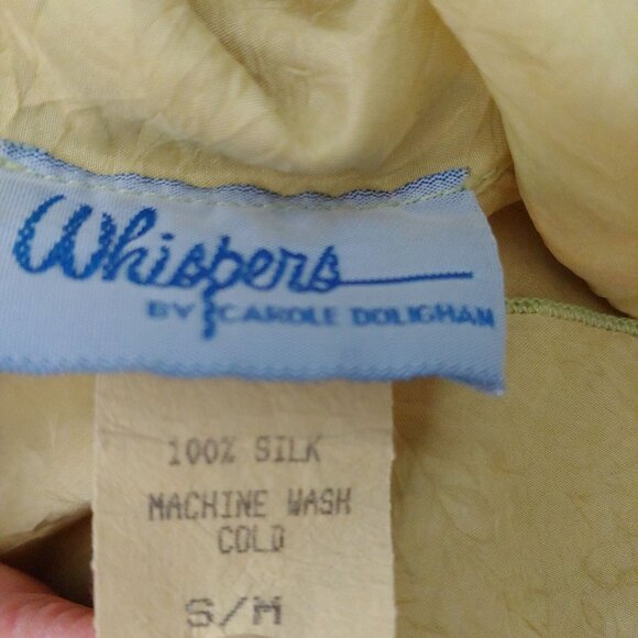 Whispers VTG Carole Dolighan Chartreuse 100% Silk Kimono Jacket S/M - Picture 14 of 14